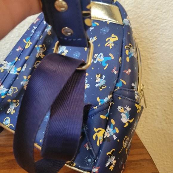 WDW Parks 50th Loungefly Mini Backpack Ears Holder Disney World Used Once - Picture 6 of 16